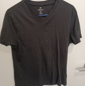 H&M Black Regular Fit T Shirt
